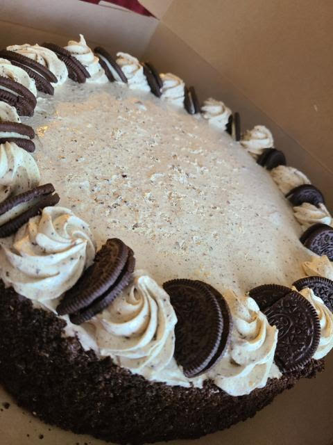 Chocolate cake layed with oreo mousse